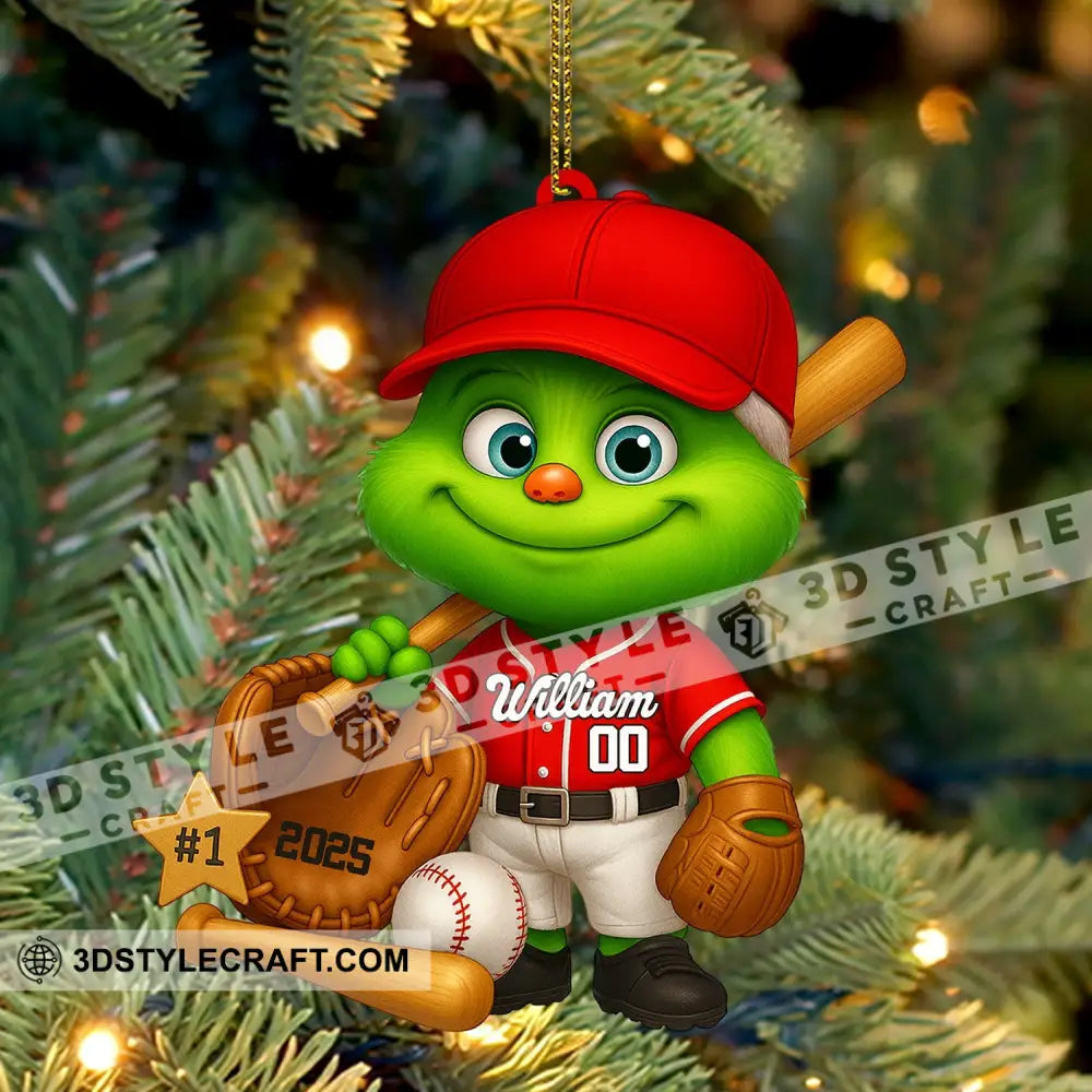 Baseball Home Decor Christmas Ornament Personalized Ornament Ornament