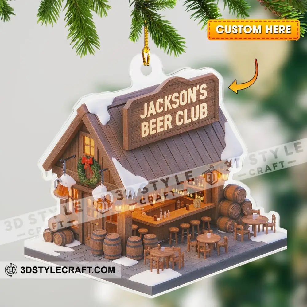 Beer Club Home Decor Christmas Ornament Personalized Ornament 3.54’’ / 1 Ornament Ornament