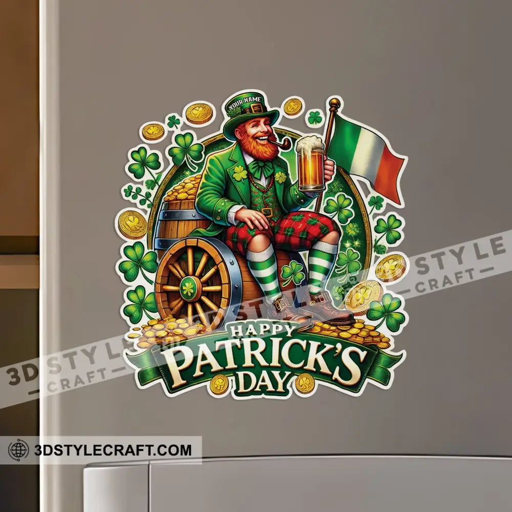 Beer Man Happy St Patrick’s Day Fridge Magnet - Personalized