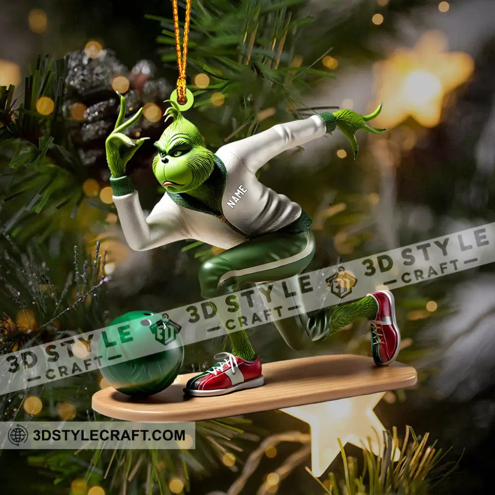 Bowling Elf Home Decor Christmas Ornament Personalized