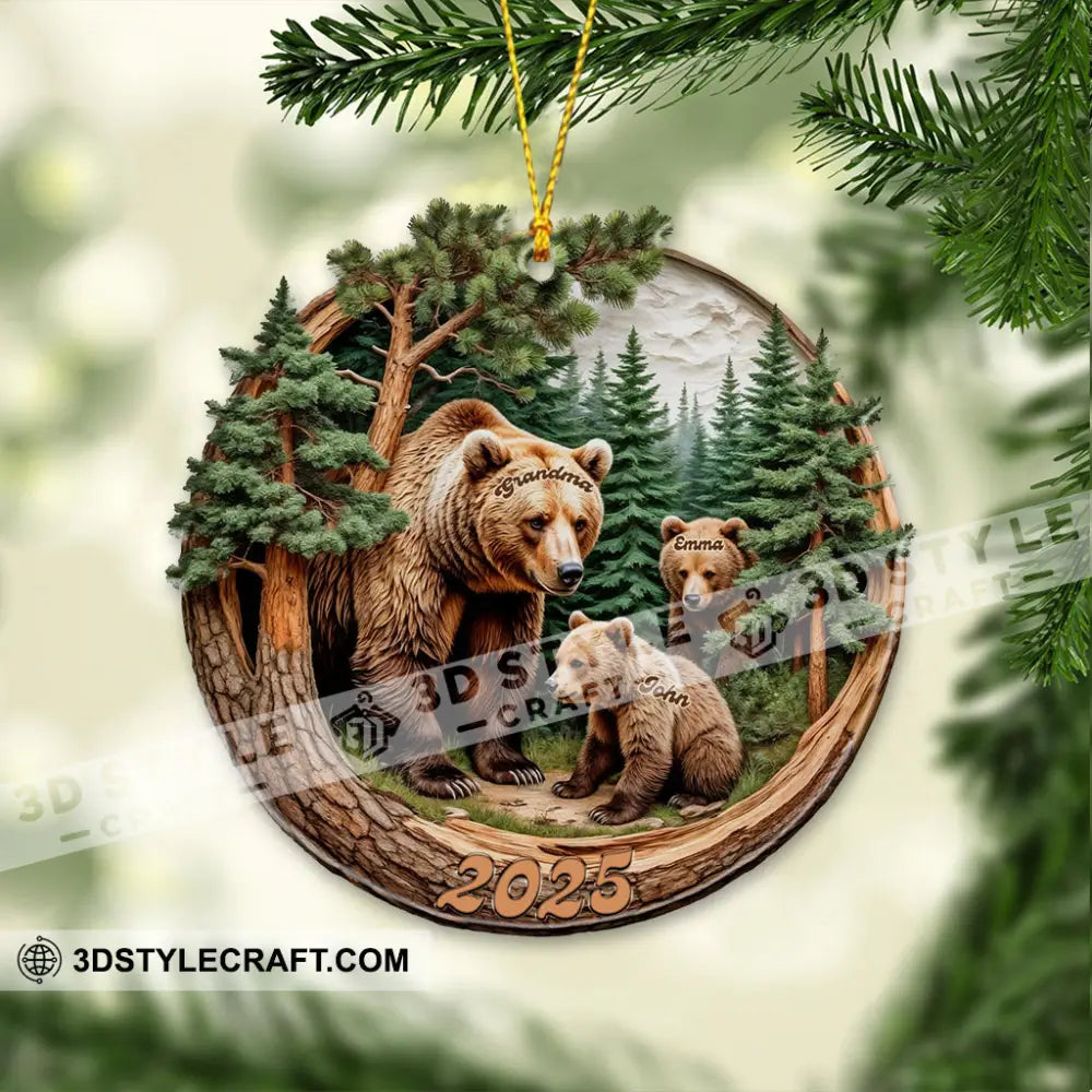 Brown Bears Christmas Home Decor Christmas Ornament Personalized Ornament Ornament