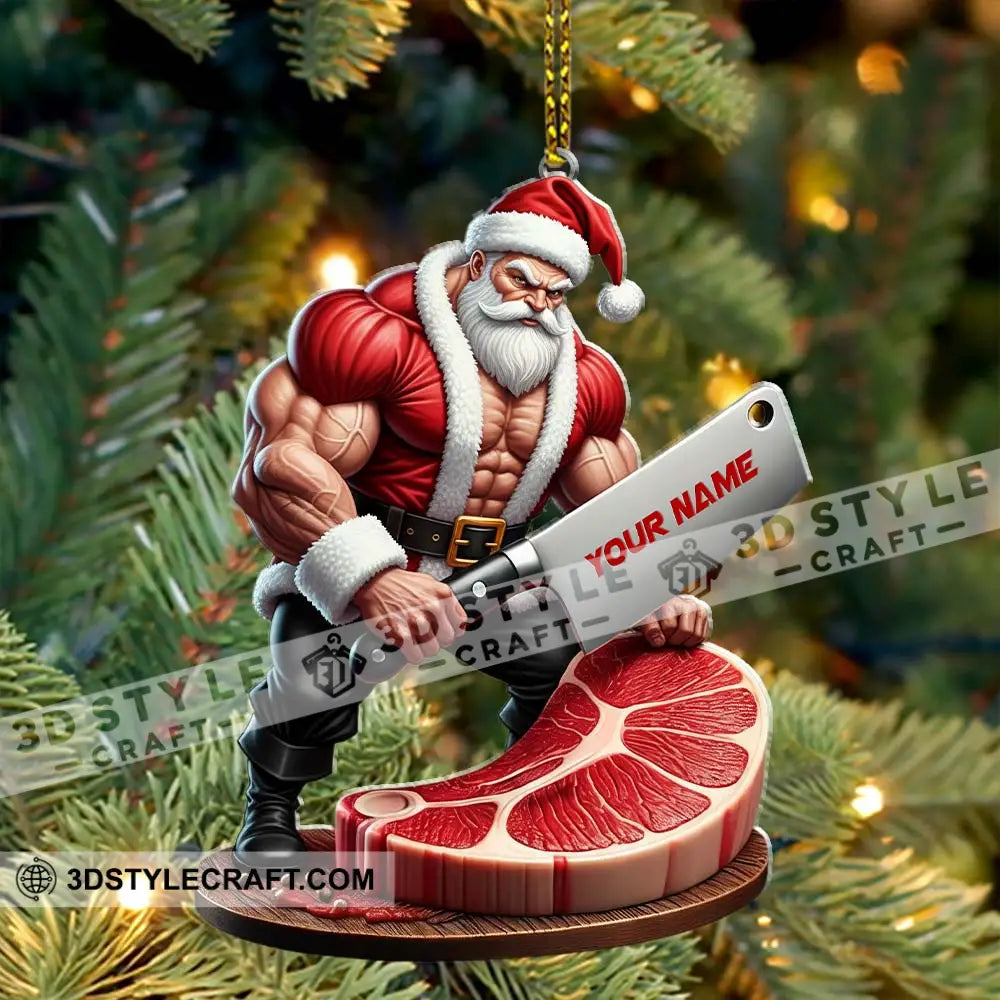 Christmas Butcher Santa Home Decor Christmas Ornament Personalized Ornament Ornament