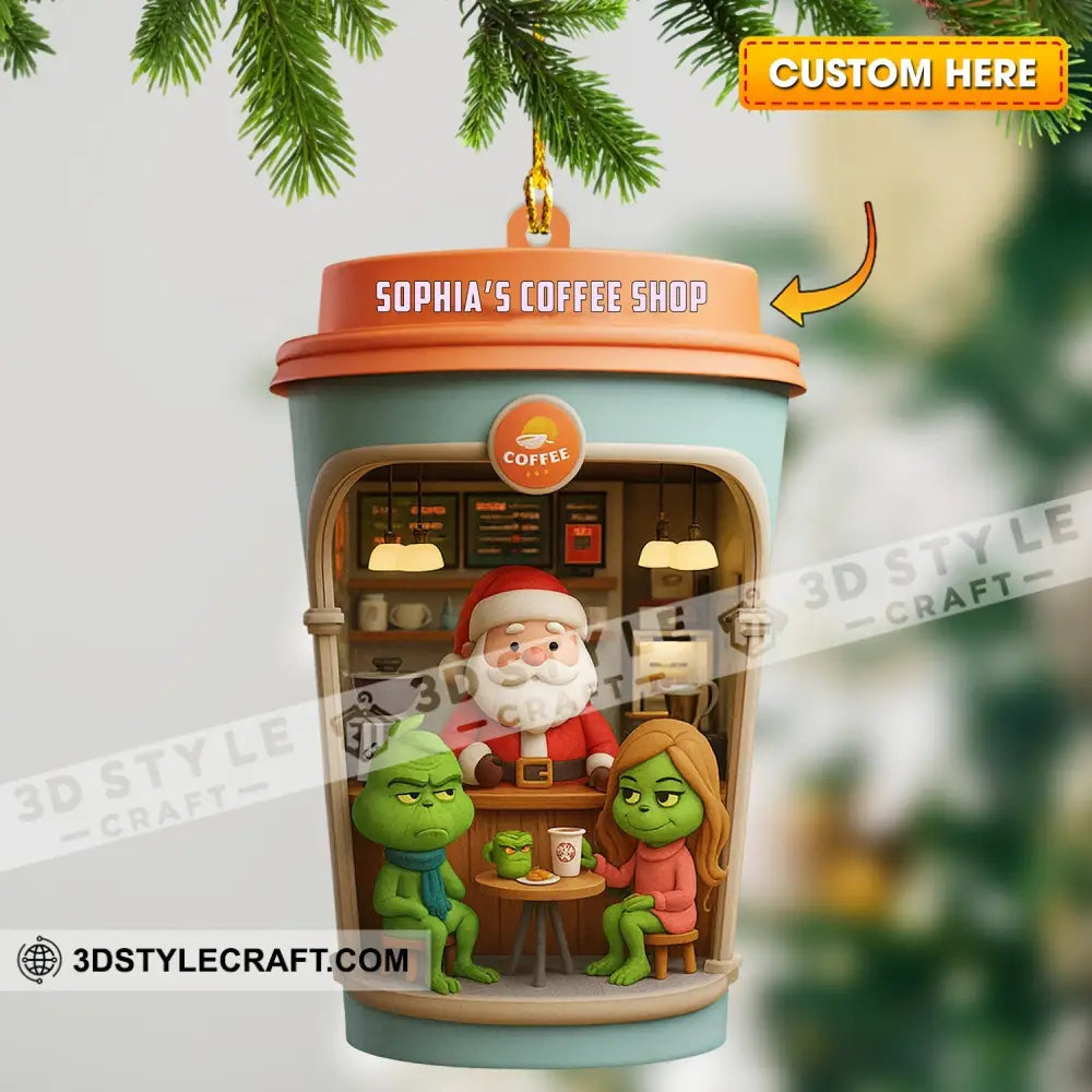 Christmas Coffee Shop Home Decor Christmas Ornament Personalized Ornament 3.54’’ / 1 Ornament Ornament