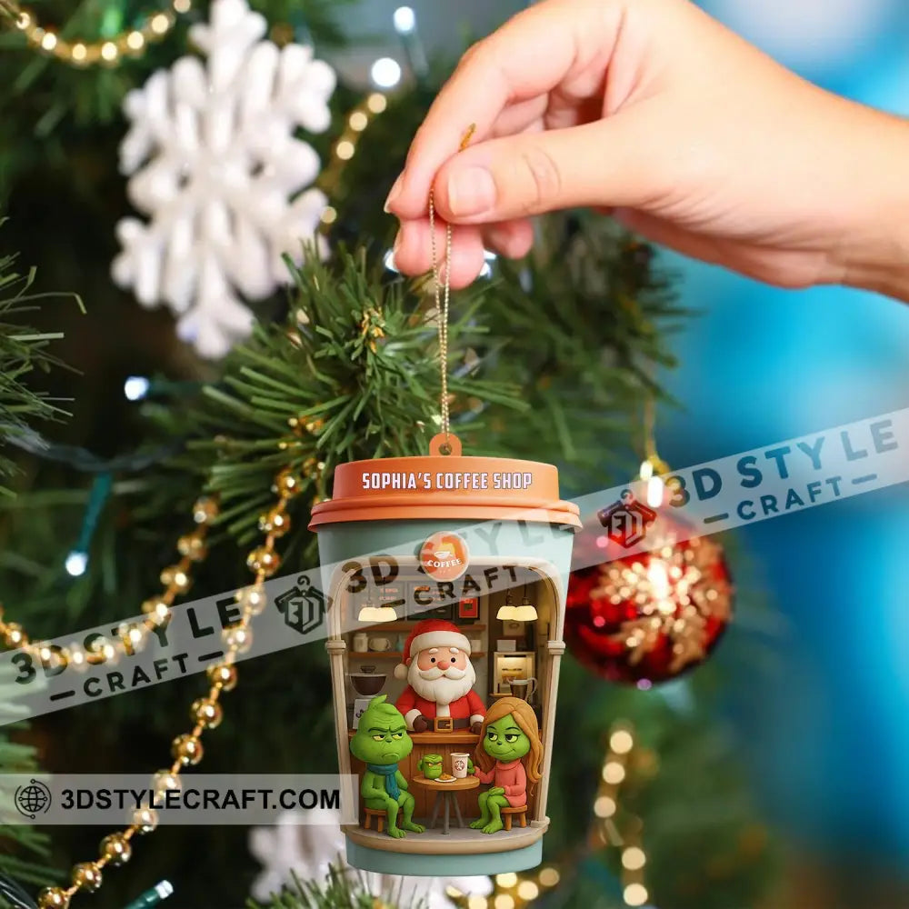 Christmas Coffee Shop Home Decor Christmas Ornament Personalized Ornament Ornament
