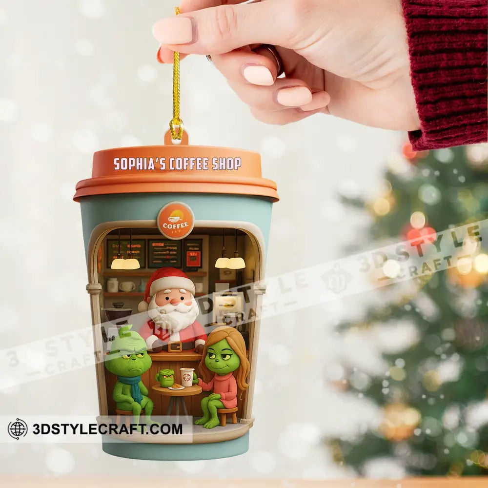 Christmas Coffee Shop Home Decor Christmas Ornament Personalized Ornament Ornament