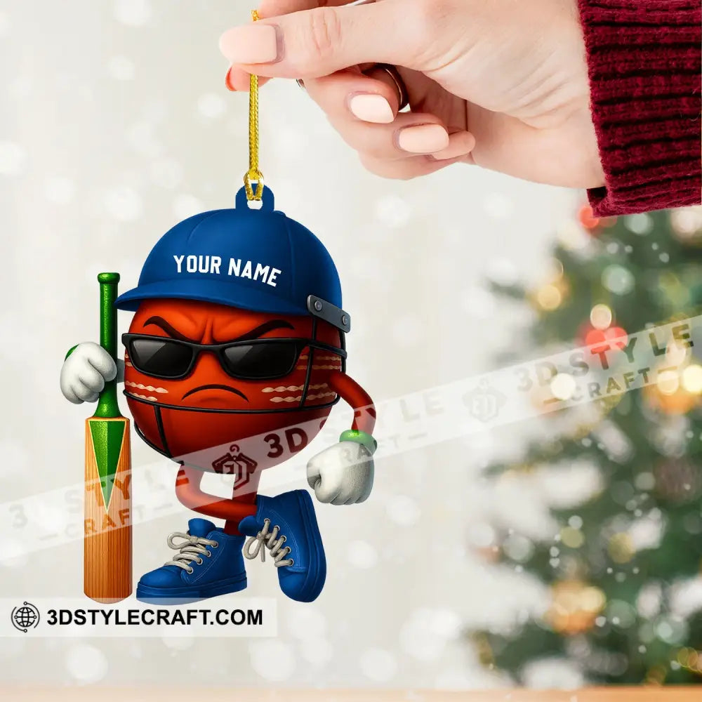 Christmas Cricket Ball Home Decor Christmas Ornament Personalized Ornament 3.54’’ / 1 Ornament Ornament