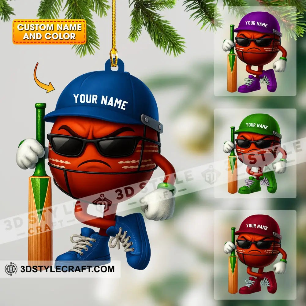 Christmas Cricket Ball Home Decor Christmas Ornament Personalized Ornament Ornament