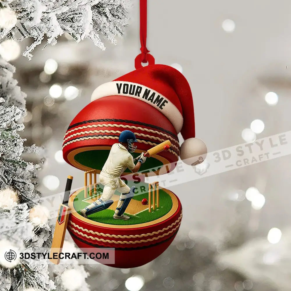Christmas Cricket Player Home Decor Christmas Ornament Personalized Ornament Ornament