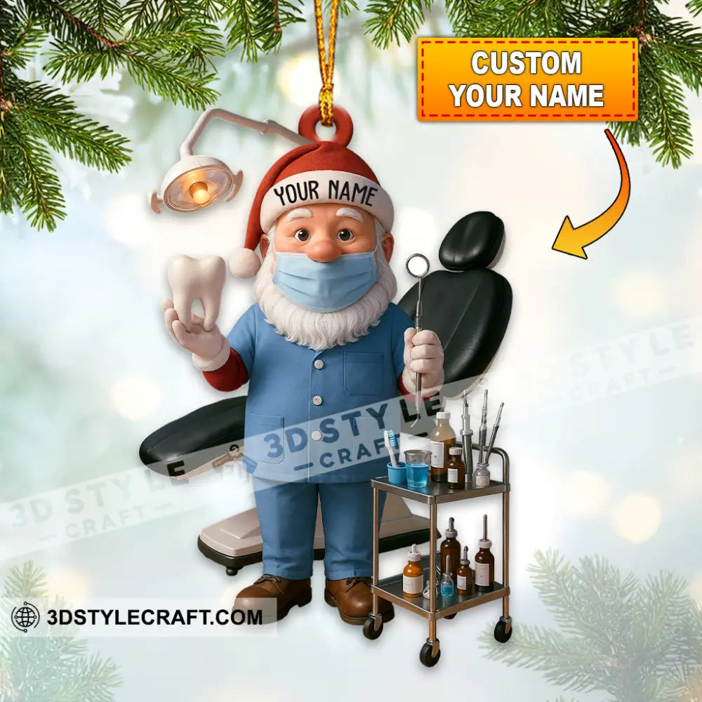 Christmas Dentist Santa Home Decor Christmas Ornament Personalized Ornament 3.54’’ / 1 Ornament Ornament