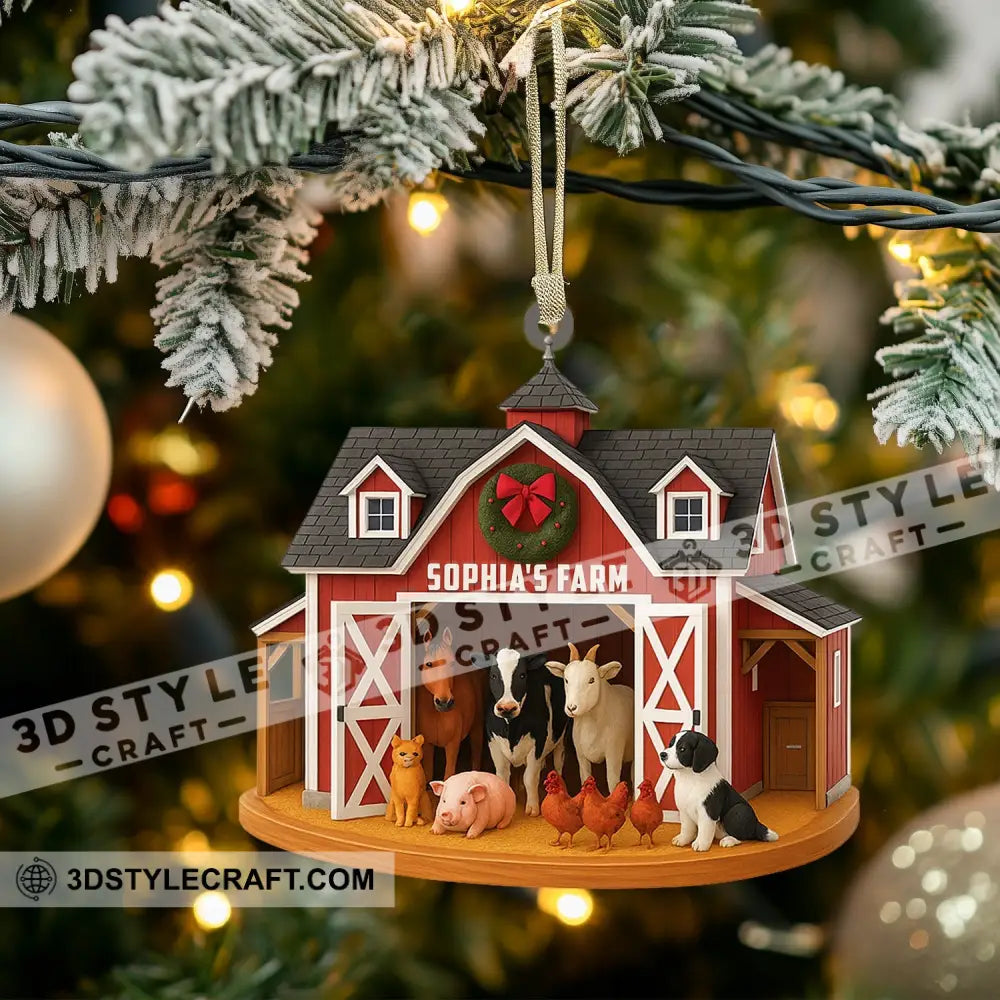 Christmas Farm Home Decor Christmas Ornament Personalized Ornament Ornament