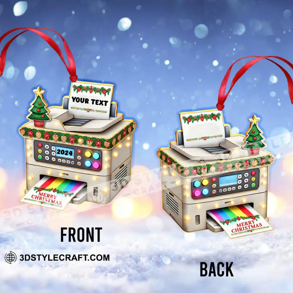 Christmas Fax Machine Home Decor Ornament Personalized