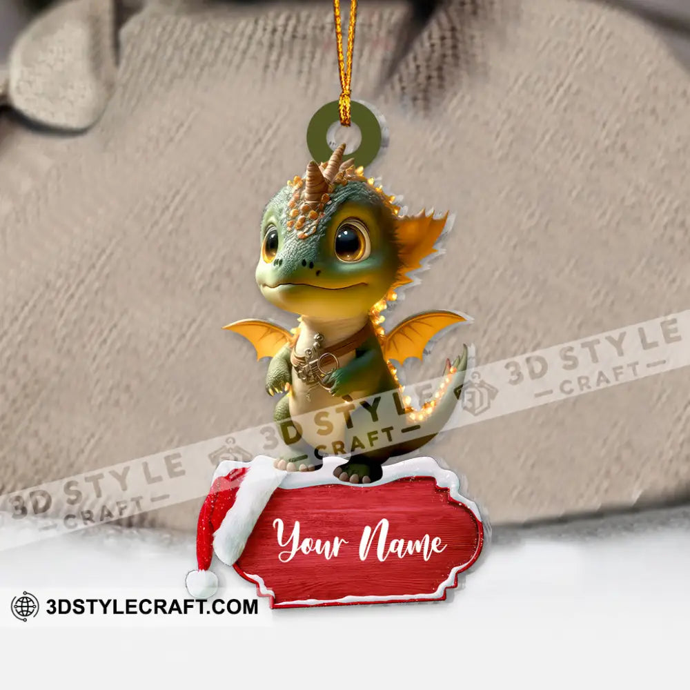 Christmas Gift Custom Ornament Name Dragon
