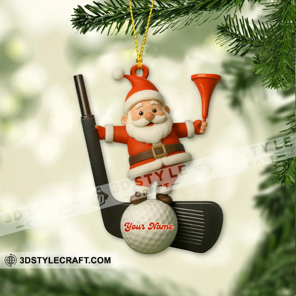 Christmas Golf Santa Home Decor Christmas Ornament Personalized Ornament Ornament