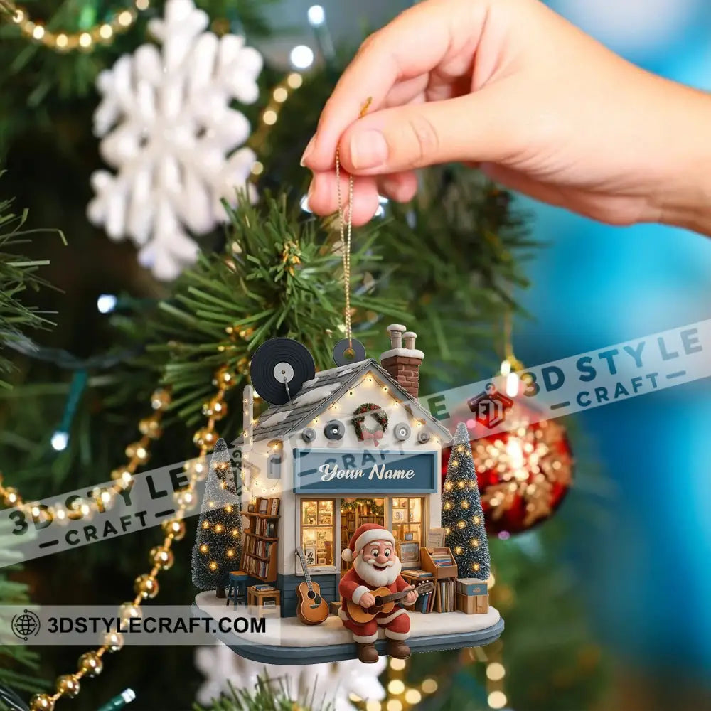 Christmas Santa Bookstore Home Decor Christmas Ornament Personalized Ornament Ornament