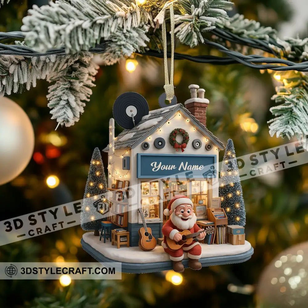 Christmas Santa Bookstore Home Decor Christmas Ornament Personalized Ornament Ornament