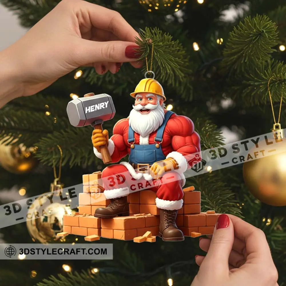 Christmas Santa Bricklayer Home Decor Christmas Ornament Personalized Ornament Ornament