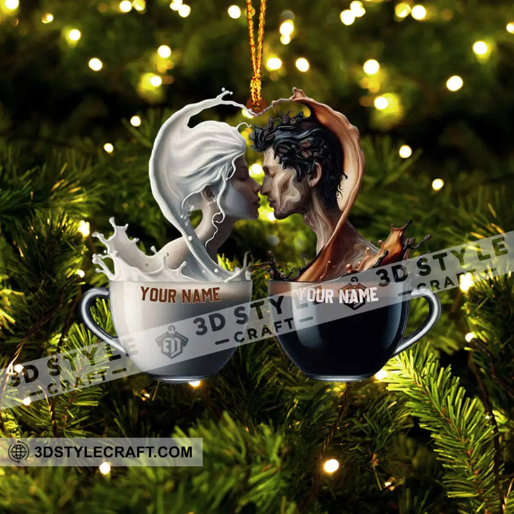 Couple Coffee Christmas Home Decor Ornament Personalized