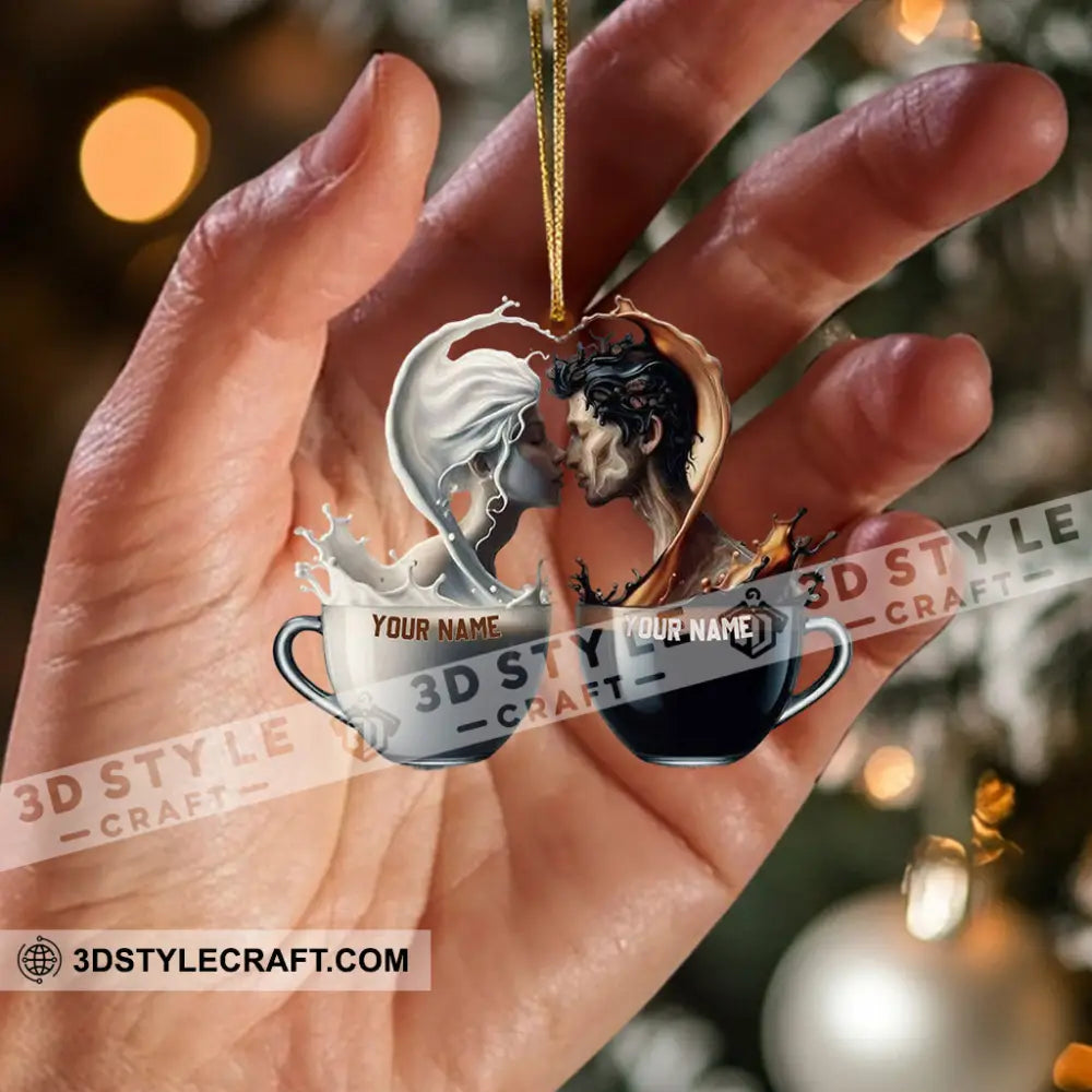 Couple Coffee Christmas Home Decor Ornament Personalized