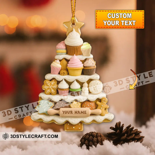 Cup Cake Tree Home Decor Christmas Ornament Personalized Ornament 3.54’’ / 1 Ornament Ornament