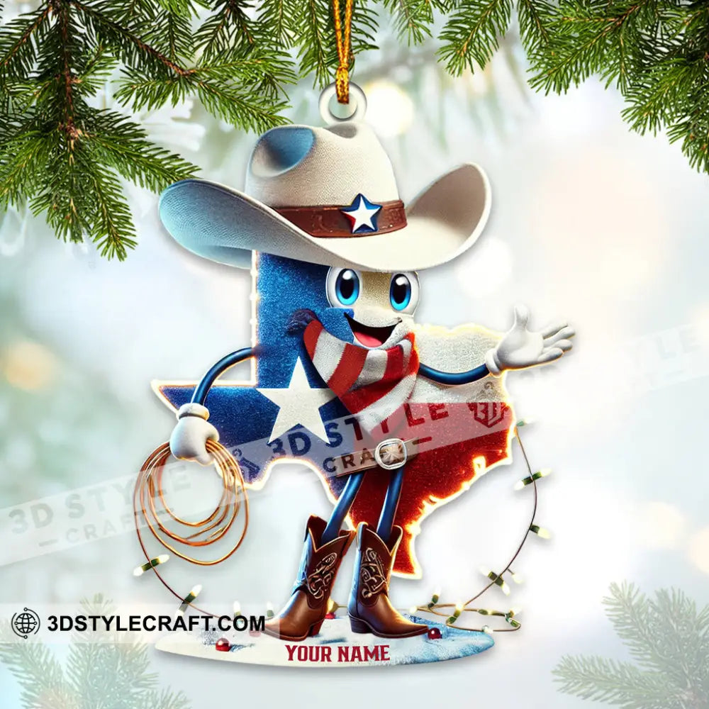 Custom Name American Ornament America Love Christmas Decoration 3.54’’ / 1