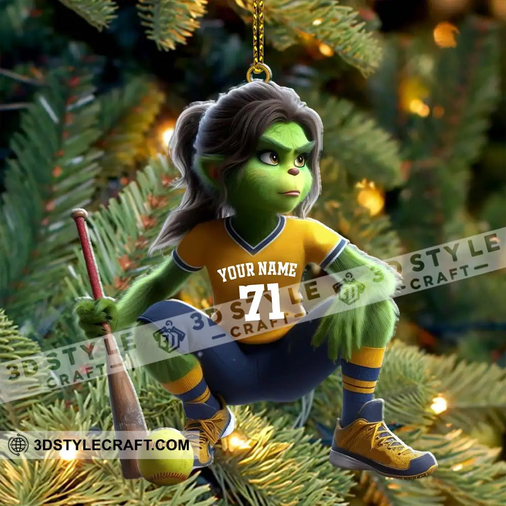 Custom Name And Number Baseball Ornament Lover Christmas Gift