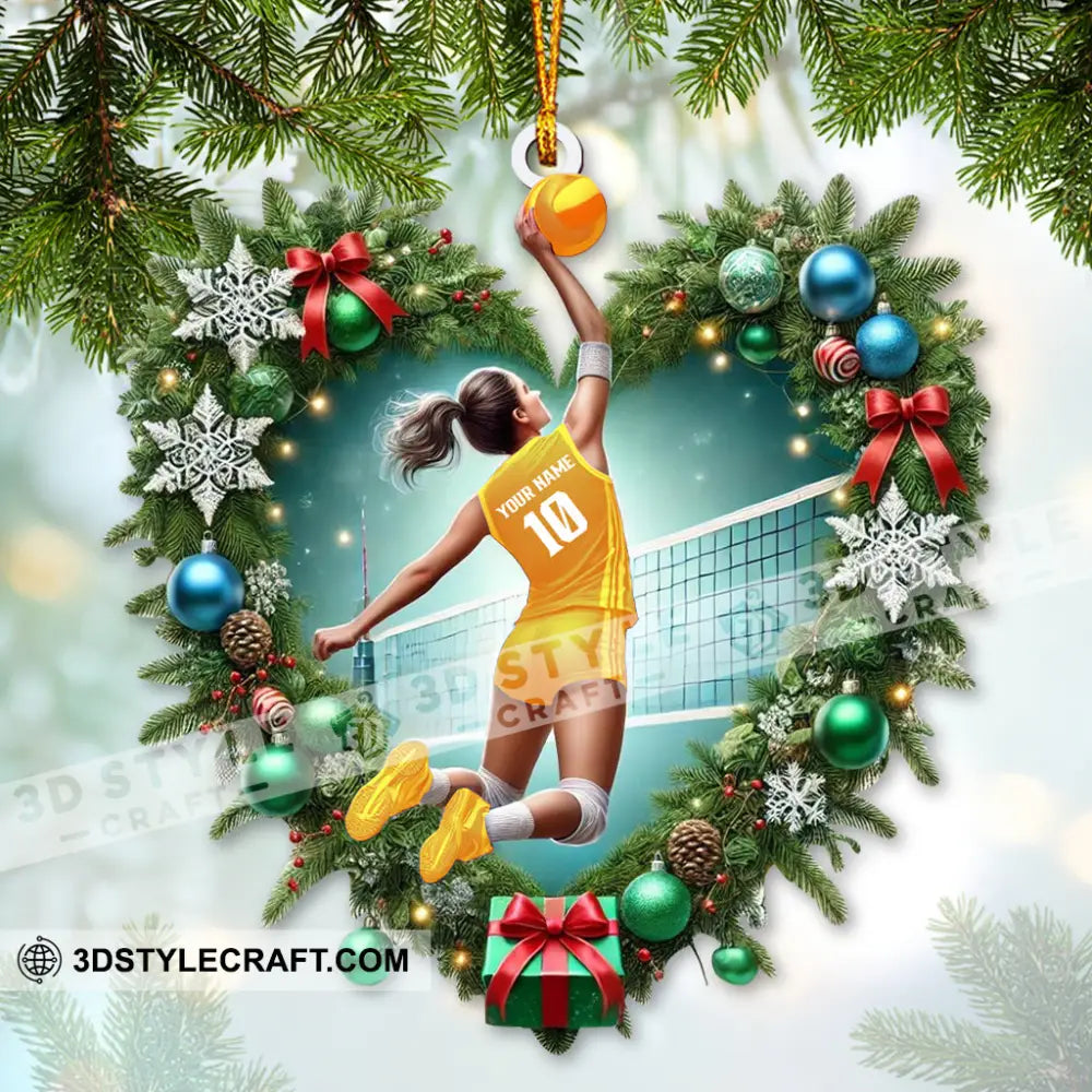 Custom Name And Number Handball Ornament Christmas Gift For Lover