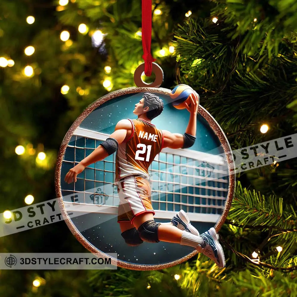 Custom Name And Number Handball Ornament Christmas Gift For Lover