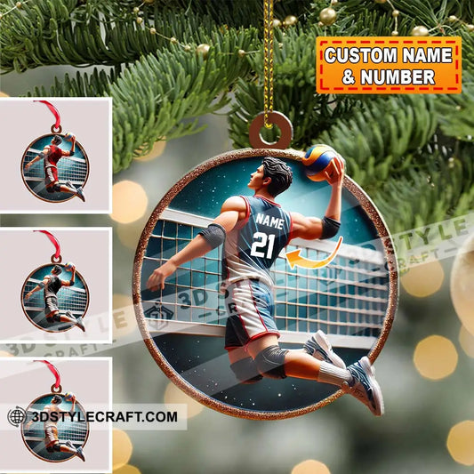 Custom Name And Number Handball Ornament Christmas Gift For Lover