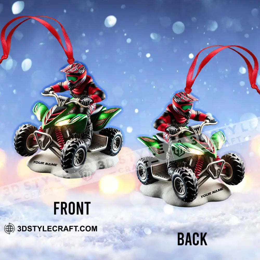 Custom Name Atv Motorbike Ornament Christmas Gift Decoration