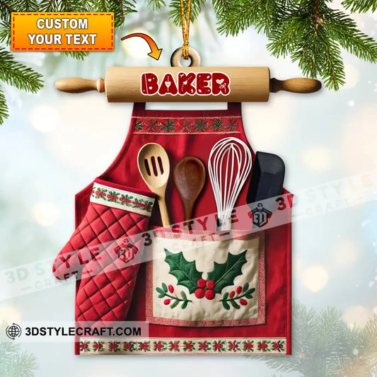 Custom Name Baker Ornament Christmas Gift For Lover