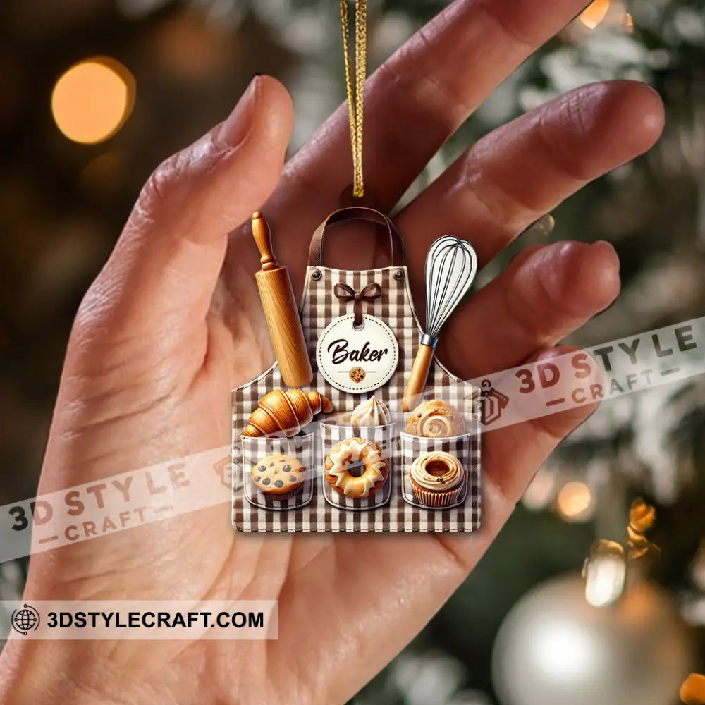 Custom Name Baker Ornament Christmas Gift For Lover
