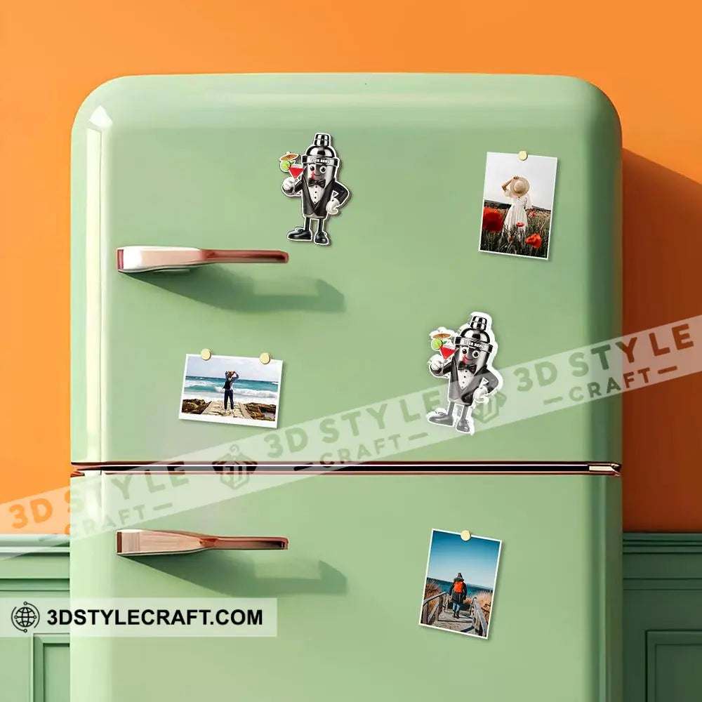 Custom Name Bartender Fridge Magnet Gift For
