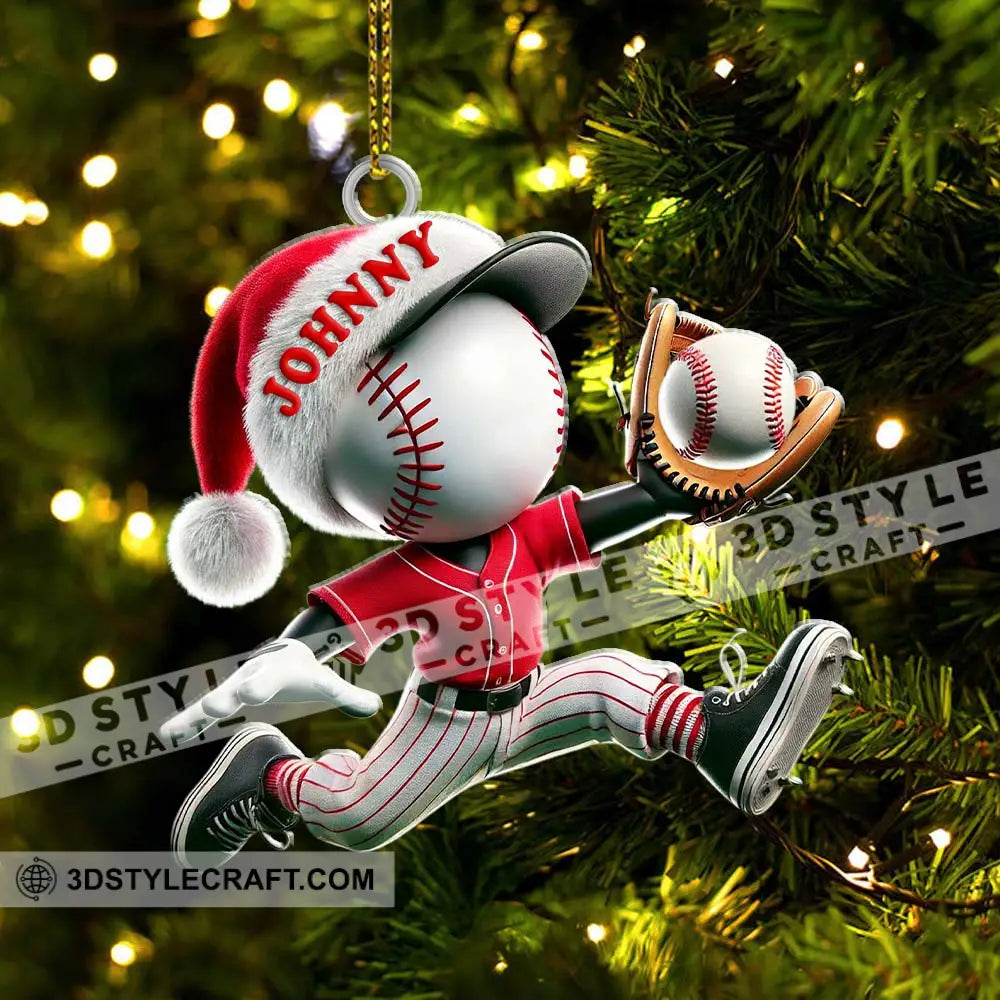 Custom Name Baseball Ornament Christmas Gift For Lover