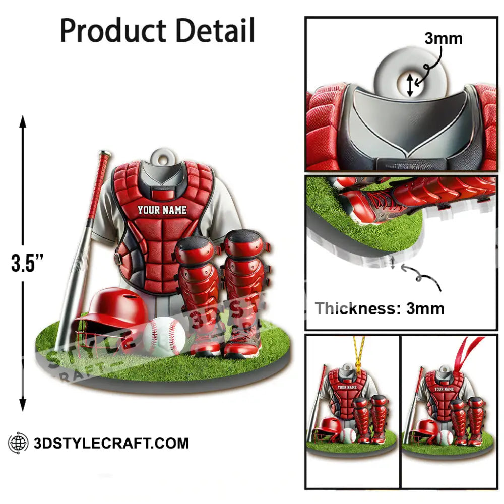 Custom Name Baseball Ornament Lover Christmas Gift