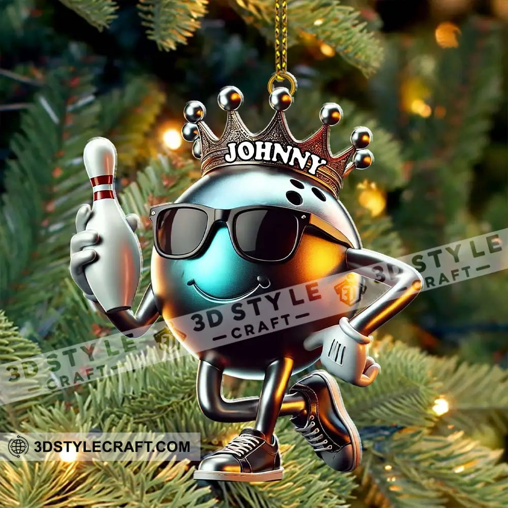 Custom Name Bowling Christmas Ornament Lover Gift