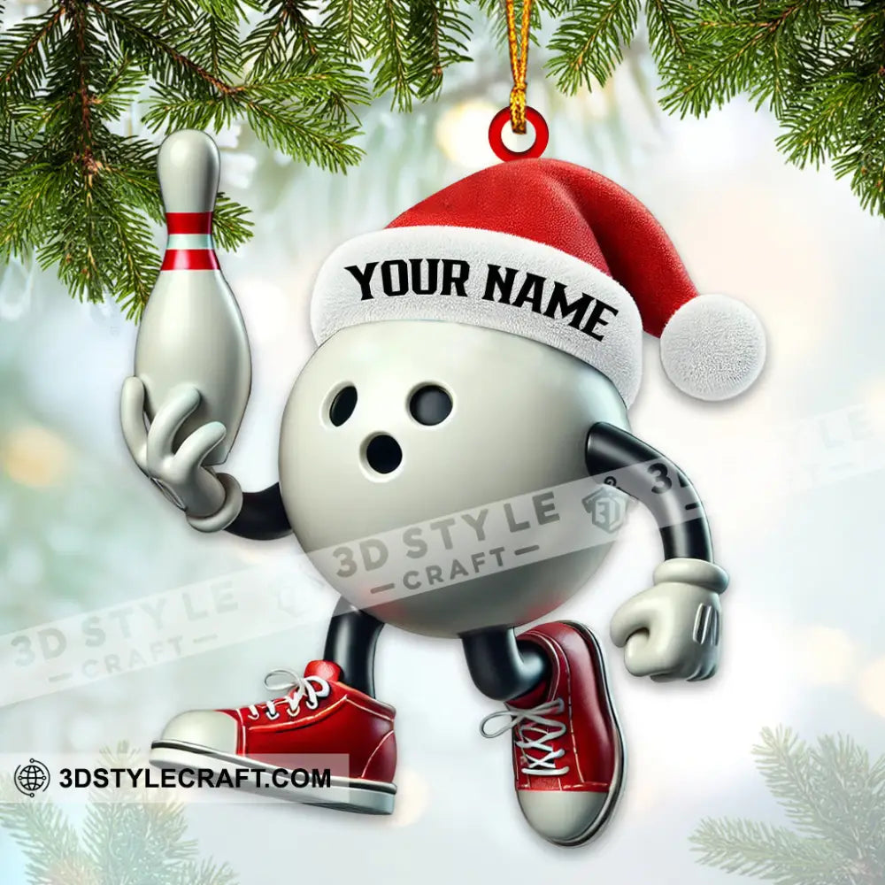 Custom Name Bowling Ornament Christmas Gift For Lover 3.54’’ / 1
