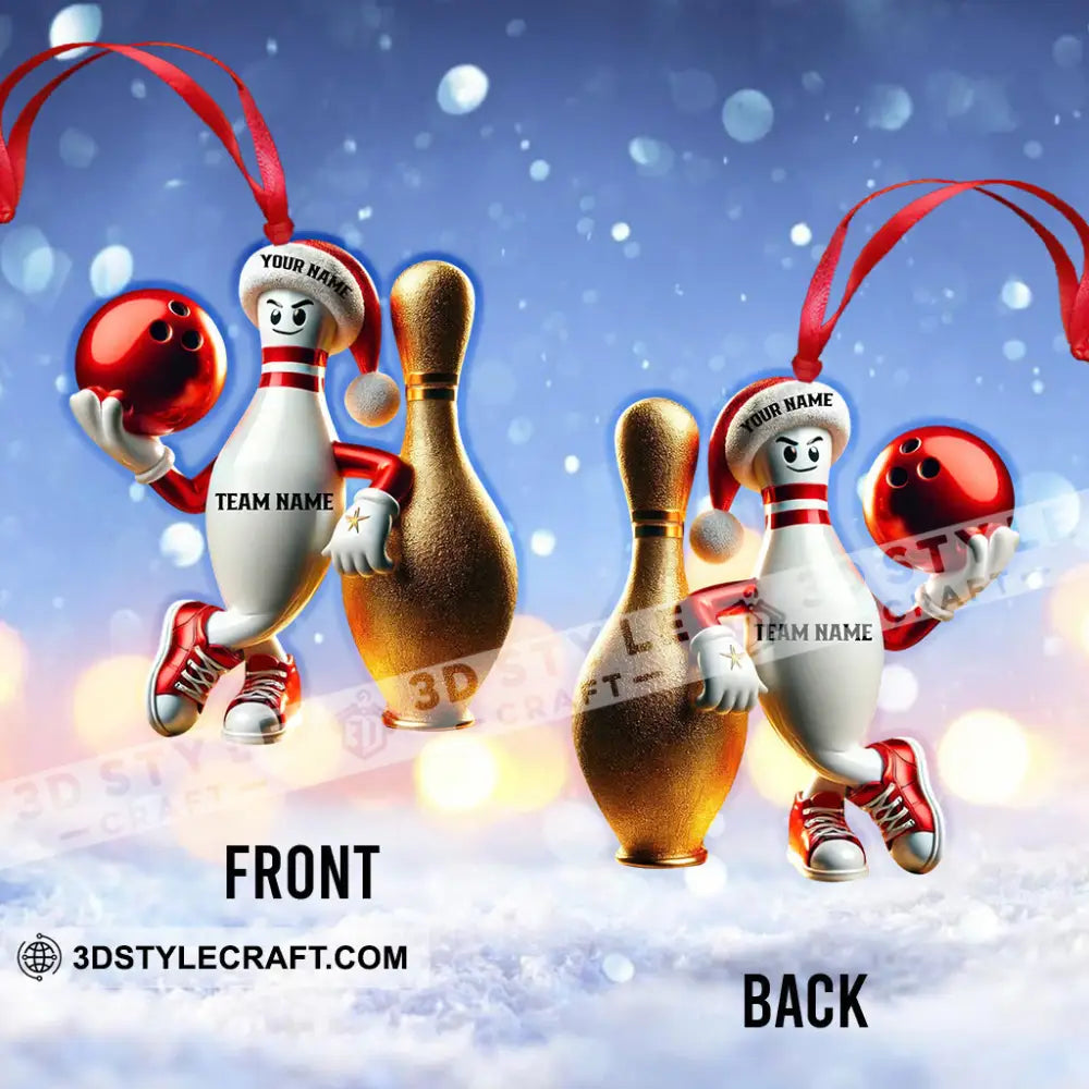 Custom Name Bowling Ornament Christmas Gift For Lover