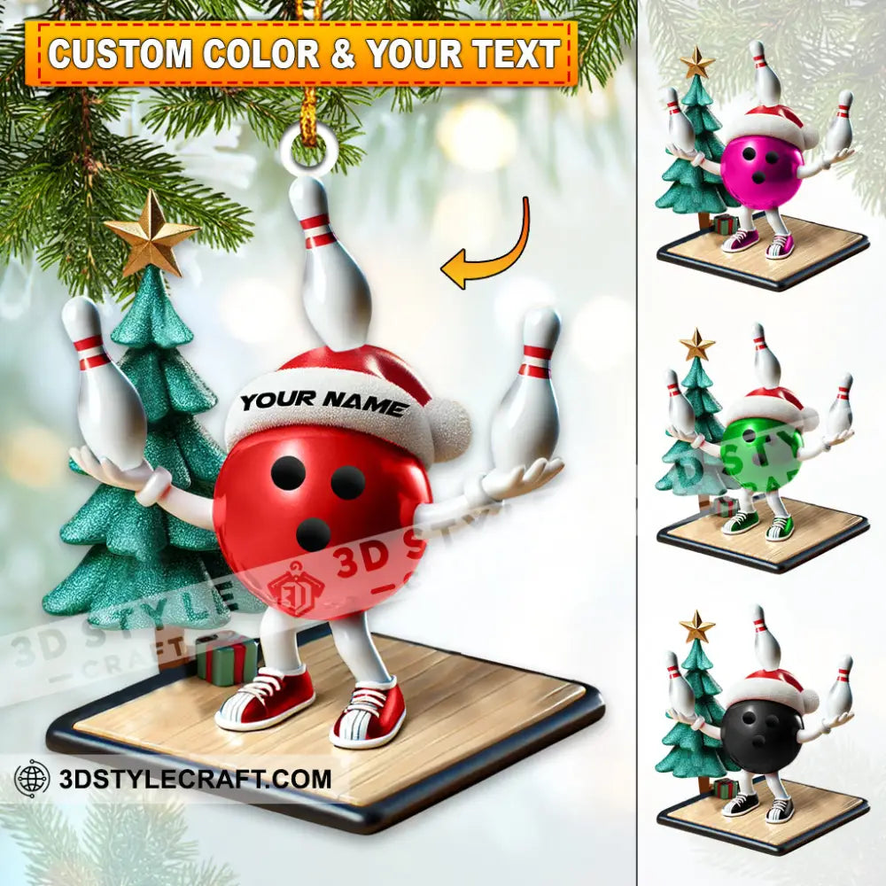 Custom Name Bowling Ornament Lover Christmas Gift