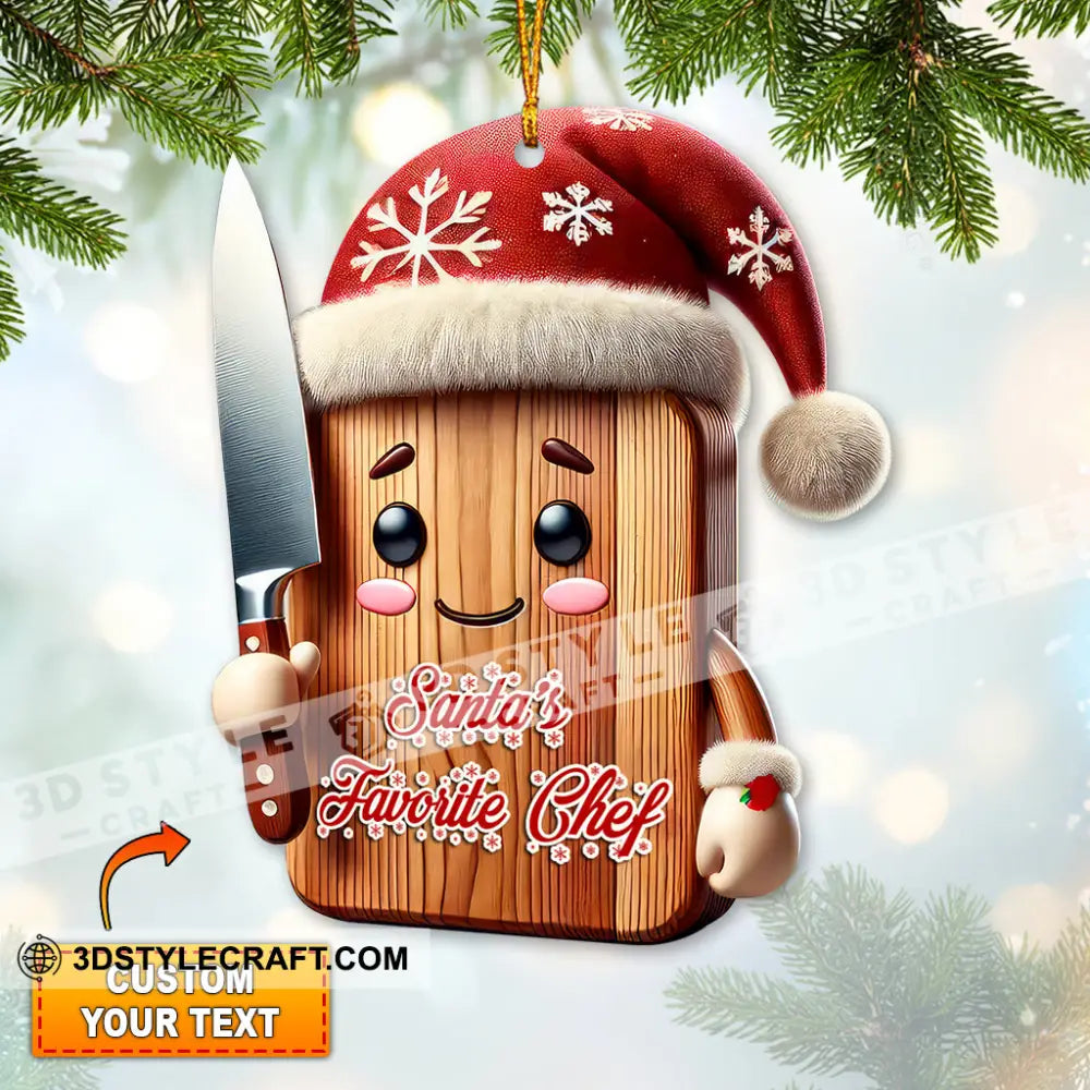 Custom Name Christmas Chef Ornament Gift For Cooking Lover