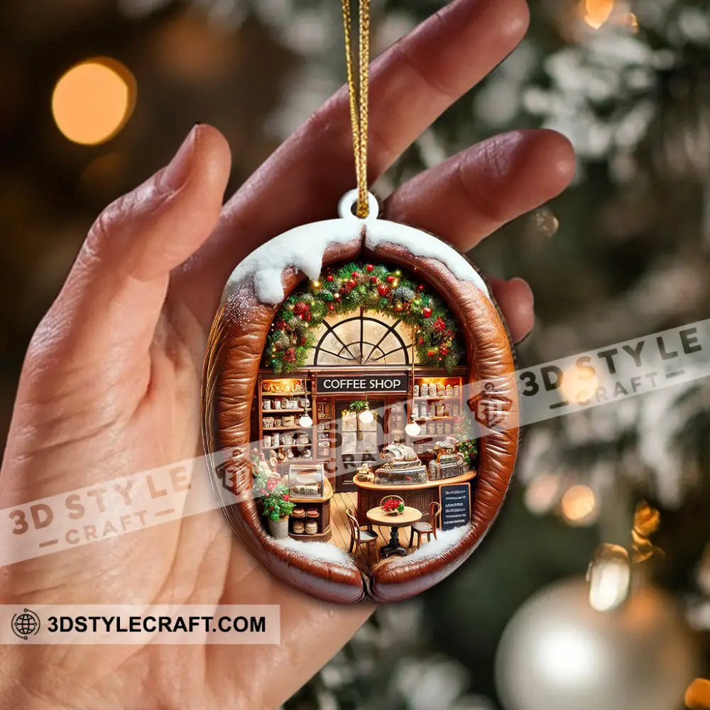 Custom Name Coffee Shop Ornament Love Christmas Gift