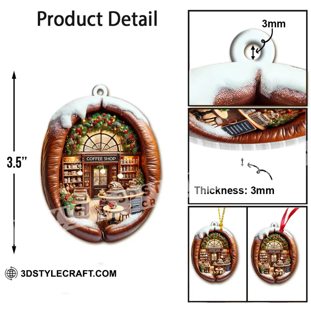 Custom Name Coffee Shop Ornament Love Christmas Gift