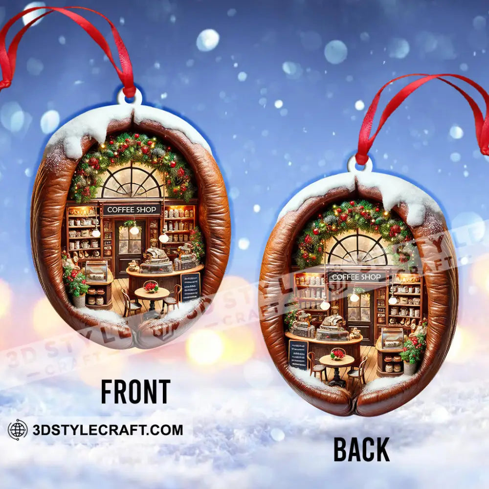 Custom Name Coffee Shop Ornament Love Christmas Gift