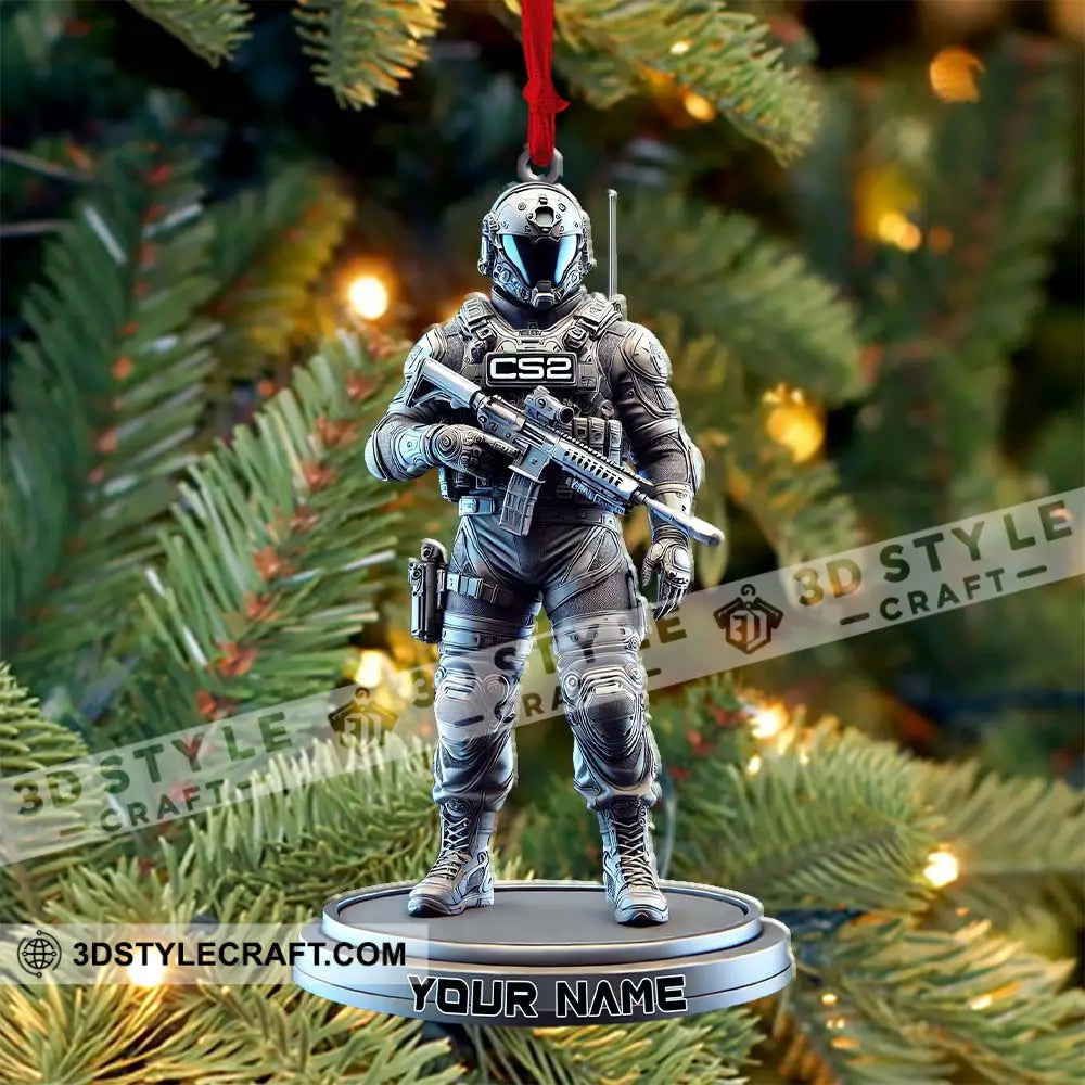 Custom Name Counter Strike Game Ornament Christmas Gift For Gamer
