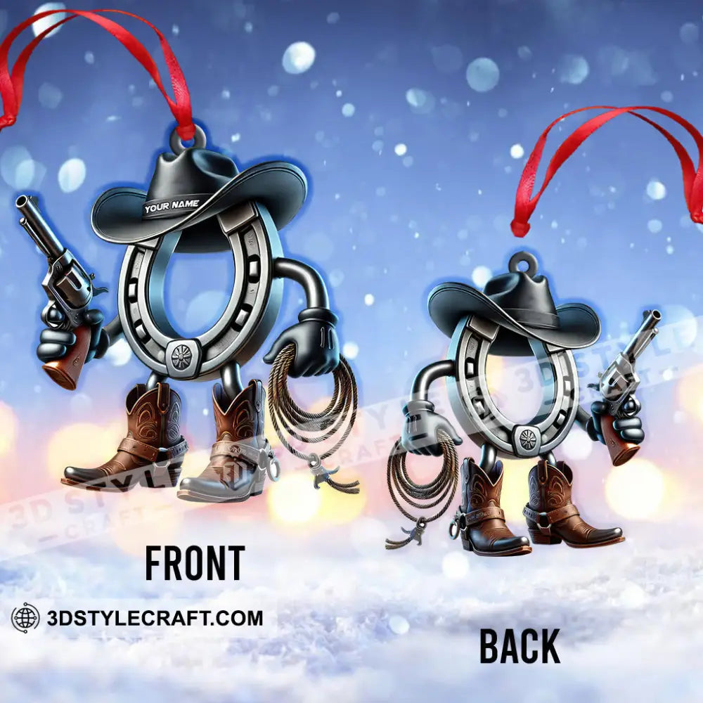 Custom Name Cowboy Ornament Christmas Gift