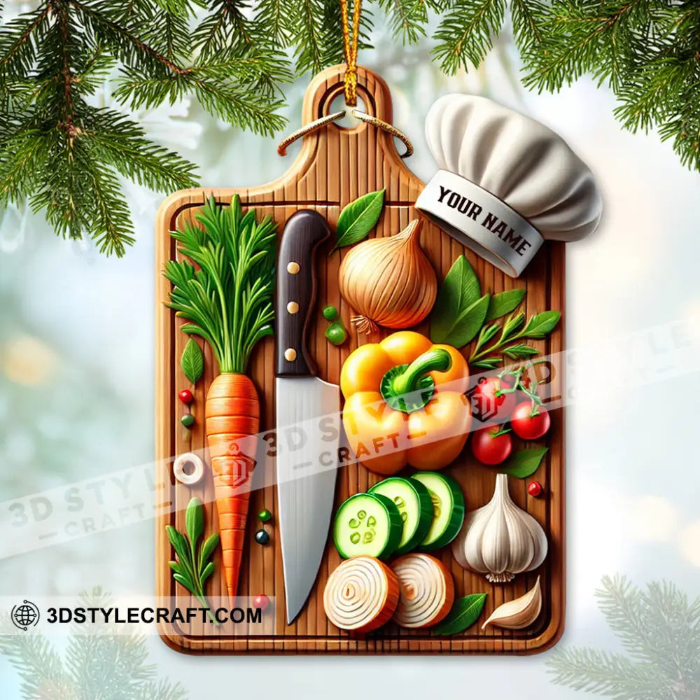 Custom Name Cutting Board Ornament 3.54’’ / 1