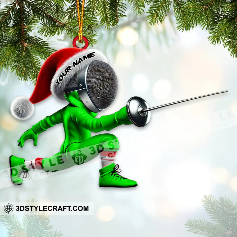 Custom Name Fencing Ornament Lover Christmas Gift 3.54’’ / 1