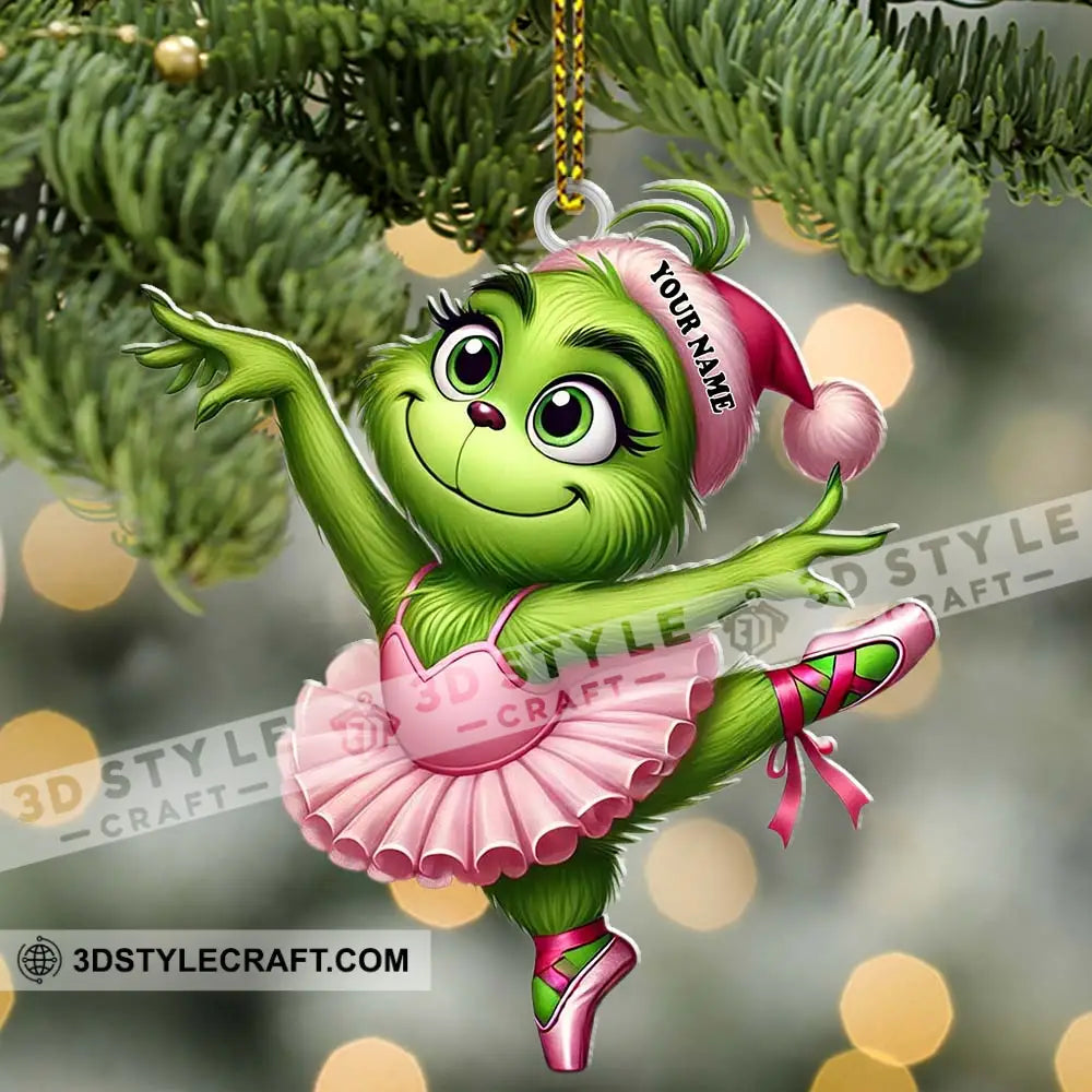 Custom Name Grinch Dance Ornament Christmas Gift Decoration