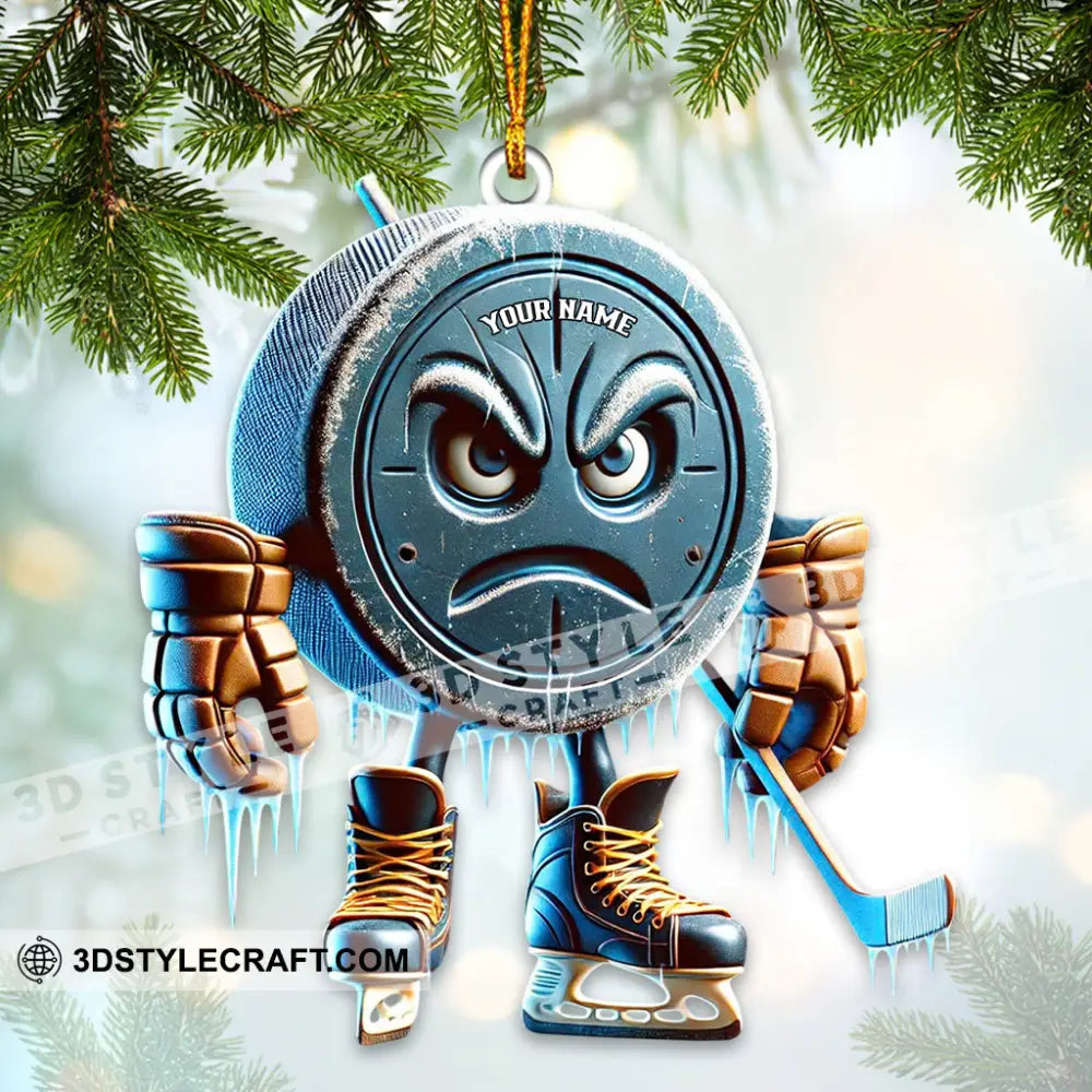 Custom Name Ice Hockey Ornament Lover Christmas Gift 3.54’’ / 1