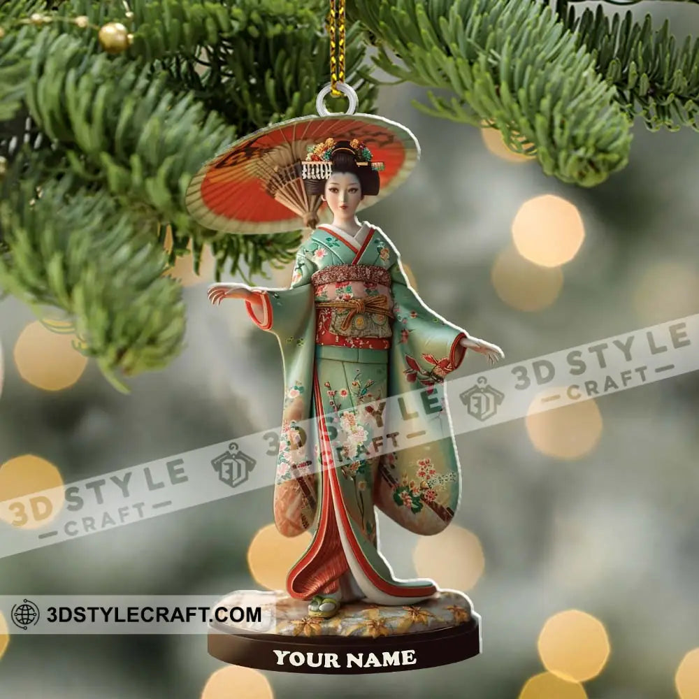 Custom Name Japanese Kimono Ornament Lover Christmas Gift