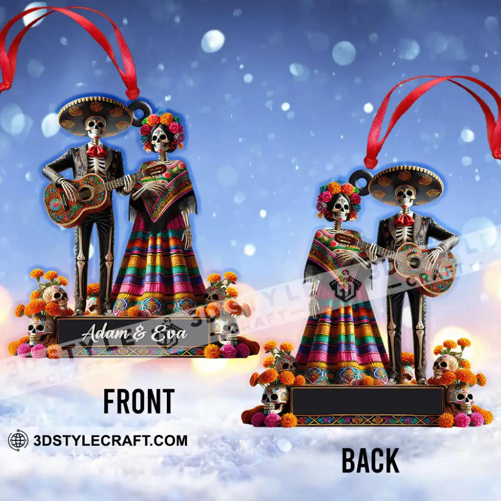 Custom Name Mexican Couple Ornament Christmas Gift
